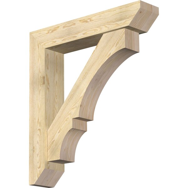 Ekena Millwork Balboa Slat Rough Sawn Bracket w/ Offset Brace, Douglas Fir, 8"W x 40"D x 44"H BKT0806X40X44BOA06RDF - main